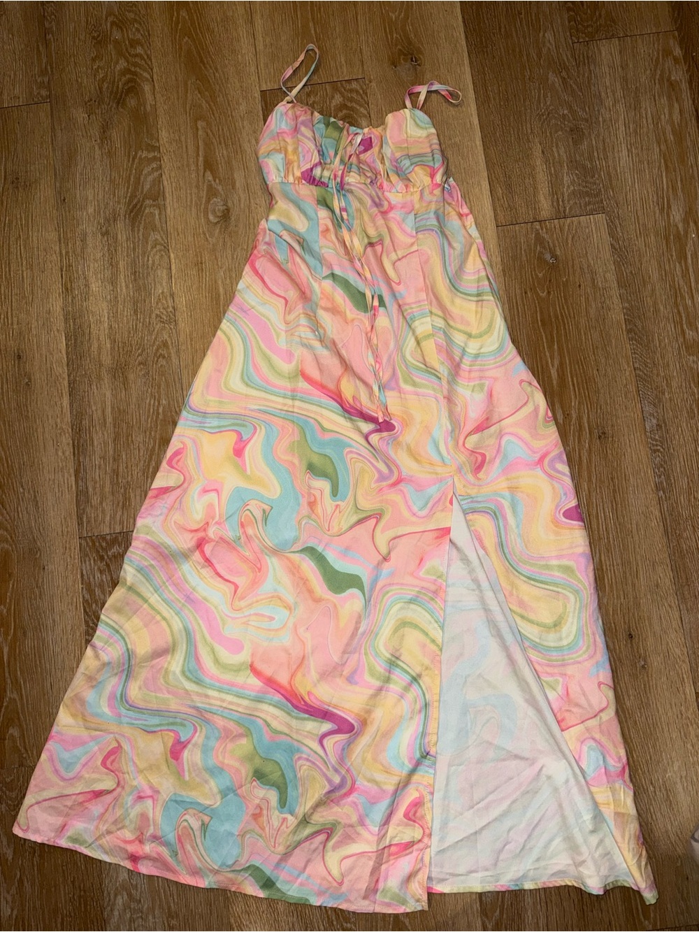 Cider Pastel Tie-Dye Maxi Dress in Pink, Blue, Yellow, Green